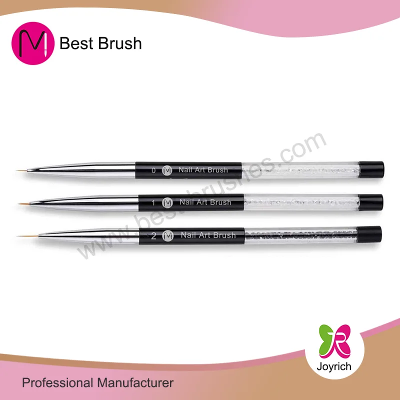Brosse à ongles en cristal transparent en métal noir