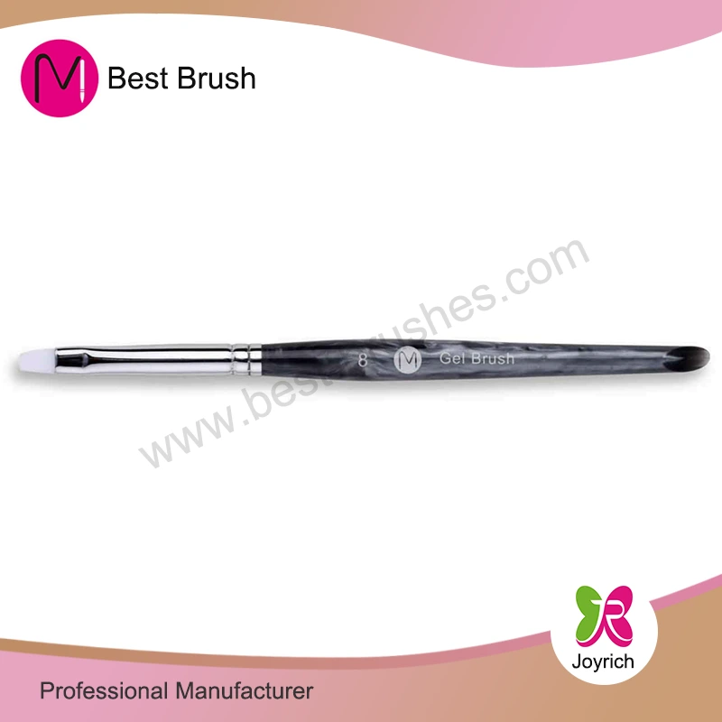 Brosse à ongles en gel en nylon en marbre blanc gris