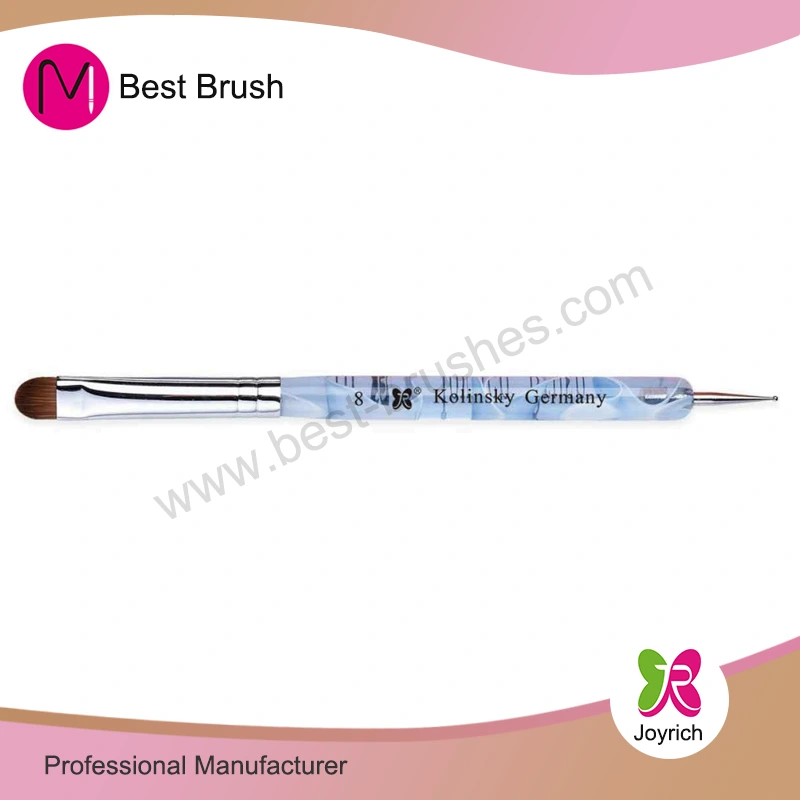 Brosse française à cheveux kolinsky en acrylique bleu clair