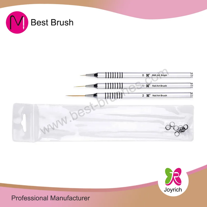 Ensemble de pinceaux Nail Art en métal avec anneaux