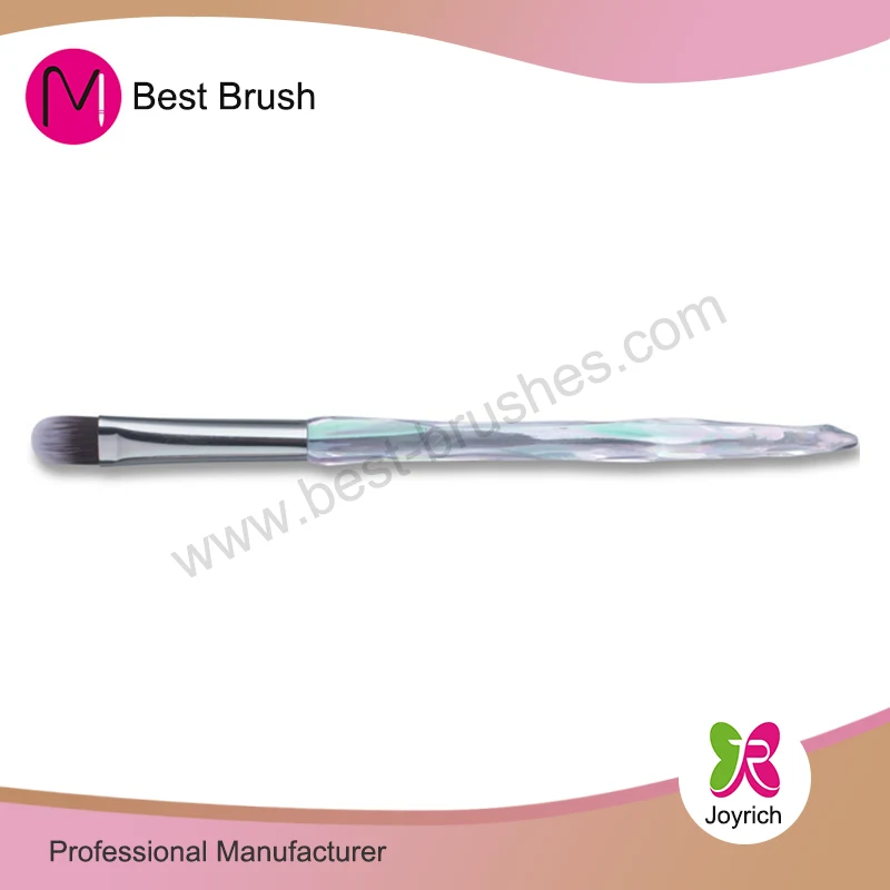 Brosse de maquillage à fard à paupières ovale blanc gris