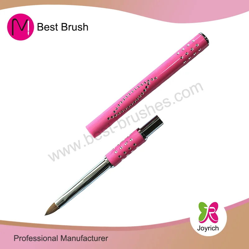 Brosse à ongles 3D Kolinsky en métal rose