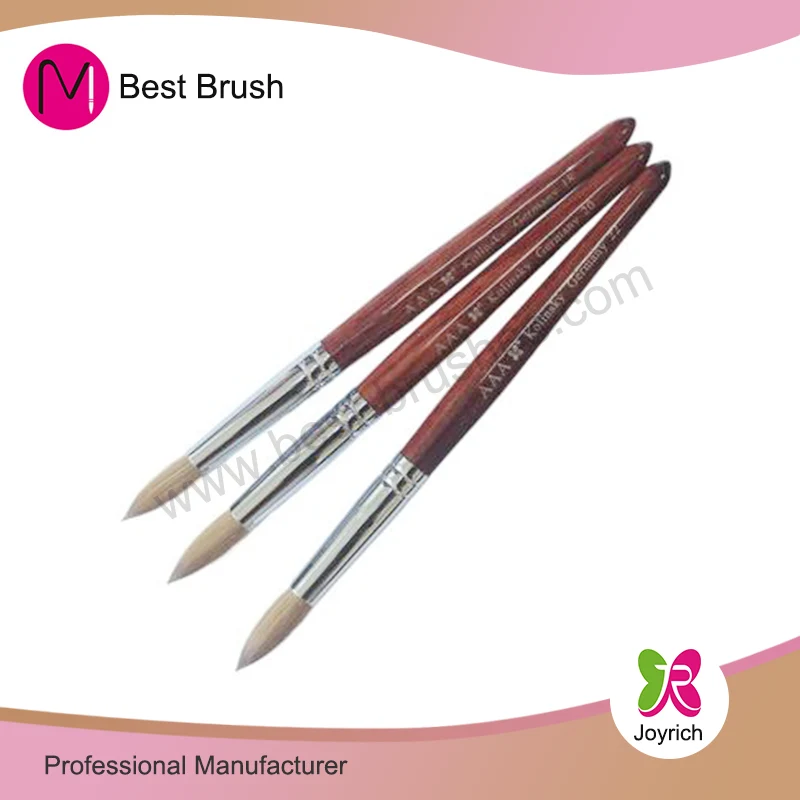 Brosse à ongles en acrylique rouge pur kolinsky