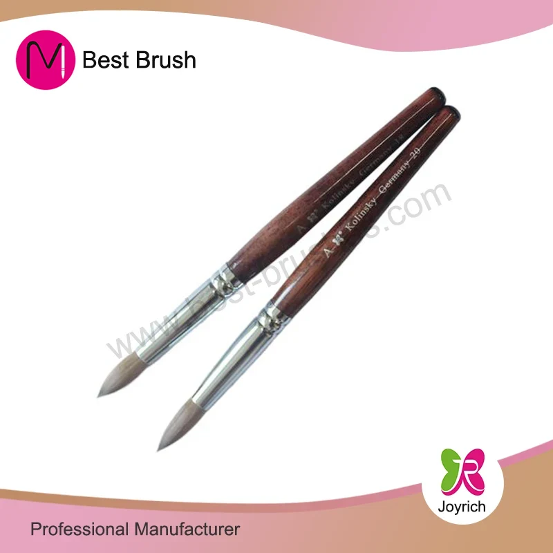 Rouge 100% brosse à ongles en acrylique kolinsky