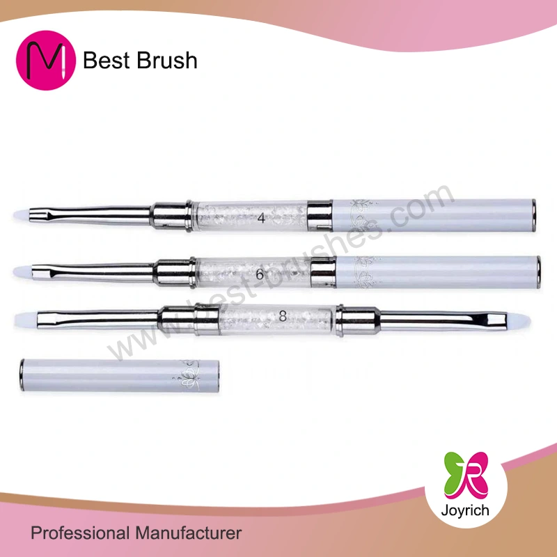 Brosse à double ongle de gel à capuchon blanc