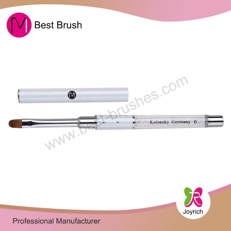 Brosse en gel de cheveux en nylon en métal blanc avec strass